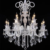 Modern Crystal Hanging Chandelier Lighting For Living Room Hotel Hall K9 Luxury grade crystal white Arm Transparent Body Villa