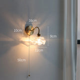 IWHD Flower Glass Copper Wall Lamp Sconce Pull Chain Switch LED Bedroom Bathroom Mirror Stair Light Nordic Modern Wand lamp