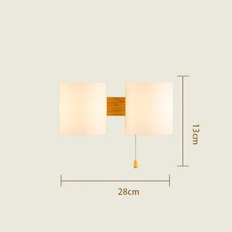 Japanese Decoration Wall Wood Lamp Glass Lampshade Bedroom Entrance Aisle Indoor Home Lights E27 LED Nordic Bedside Wall Light