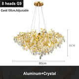 Nordic Luxury Crystal Chandelier Lighting Lustre Ceiling Chandeliers Lamp Living Room Home Decor Hanging Lamp Hotel Chandeliers