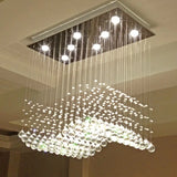 Rectangle Crystal Lamp Dining Room Chandelier Individuality Brief Light Modern Bar Counter for Home Restaurant Lighting
