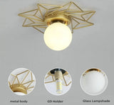Modern Gold Ceiling Lamp Entrance Corridor Hallway Lamps Surface Mount Glass Ceiling Light G9 Bulb LED Indoor Lighting Fixtures
