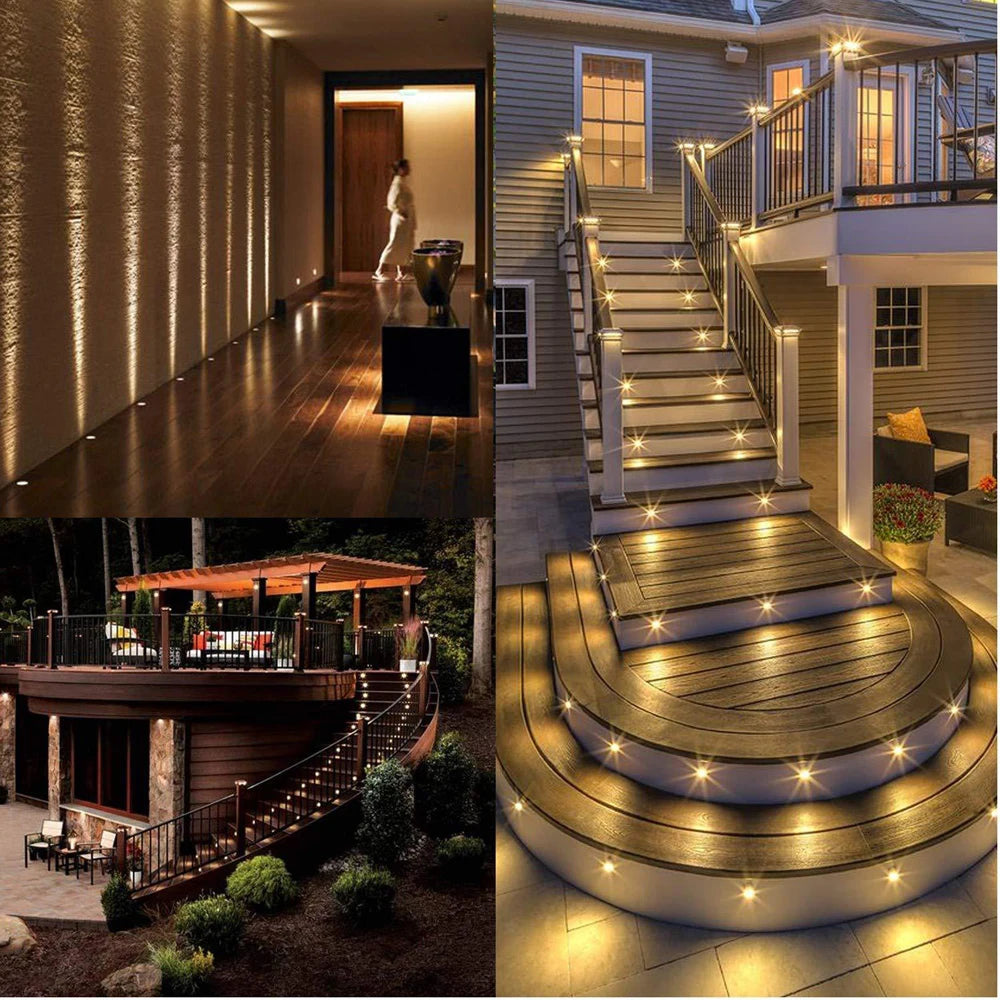 16-Pack LED Deck Light Kit 12V - IP67 Waterproof Underground Garden Landscape Lamp