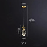 Modern Pendant Light Nordic Luxury K9 Crystal Chandelier Ceiling Lamps Hanging Fixture Indoor Living Dining Room Bedroom Decors