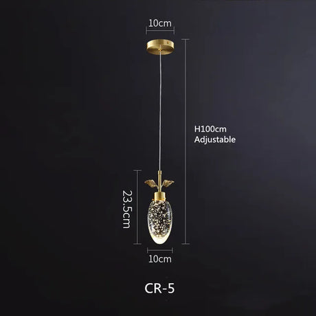 Modern Pendant Light Nordic Luxury K9 Crystal Chandelier Ceiling Lamps Hanging Fixture Indoor Living Dining Room Bedroom Decors