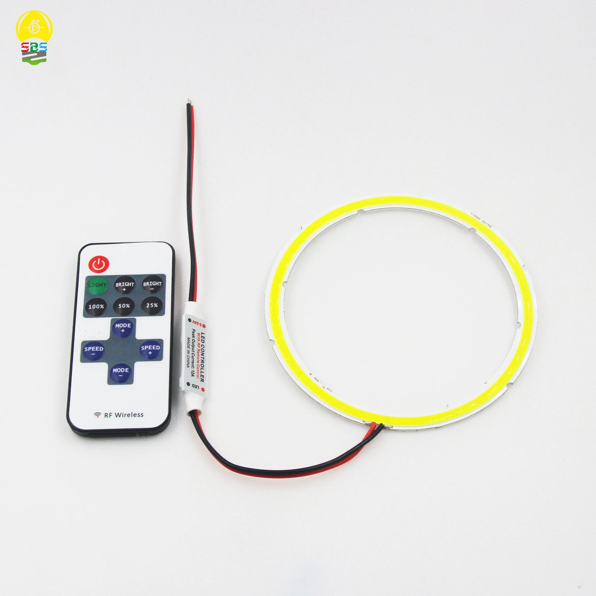 120mm Ring COB LED Light Source (12V, 12W) - Dimmable Annular Module with Dimmer Remote
