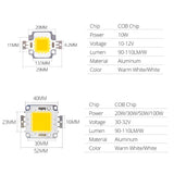 COB LED Chip DC 9-12V 30-36V Integrated Matrix Diode Beads DIY 10W 20W 30W 50W 100W Floodlight Spotlight High Power