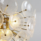 Modern Chandelier Round Ceiling Frosted Glass Copper Hanging Lamp luxury Pendant Lights For Living Bedroom Dining Room