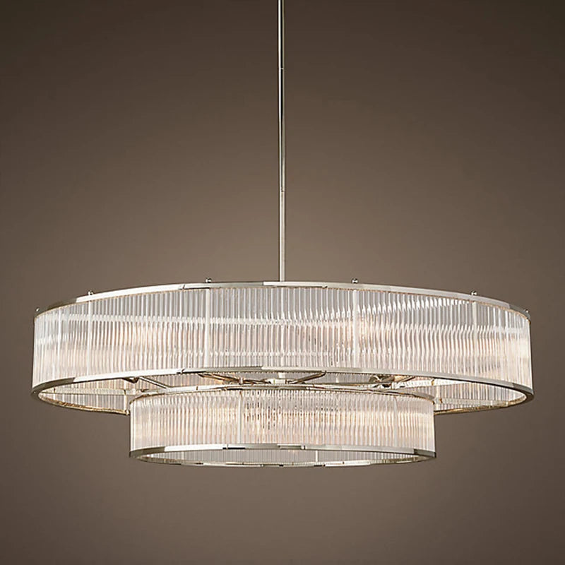 E14 LED Retro American Copper Golden Round Linear Pendant Lights.Pendant Light Suspension Luminaire Lampen For Dinning Room