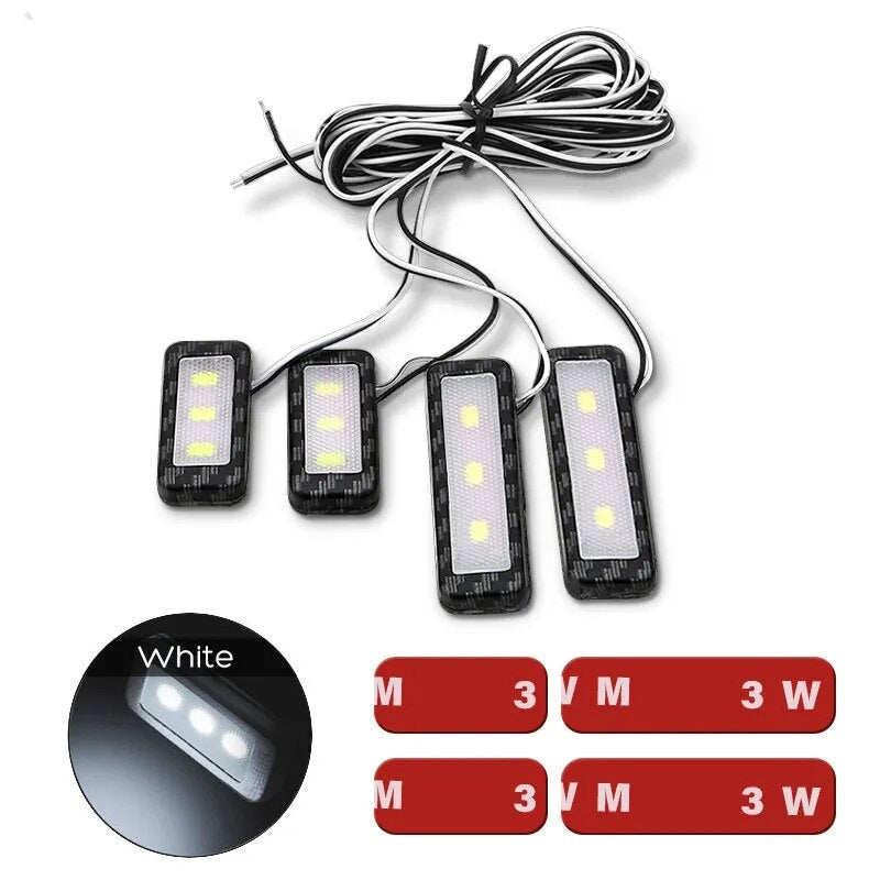 Ceyes 4pcs Car Ambient Inner Door Bowl Light Decorative Lights  handle LED Armrest Atmosphere Light  Strip Auto Handrail Light