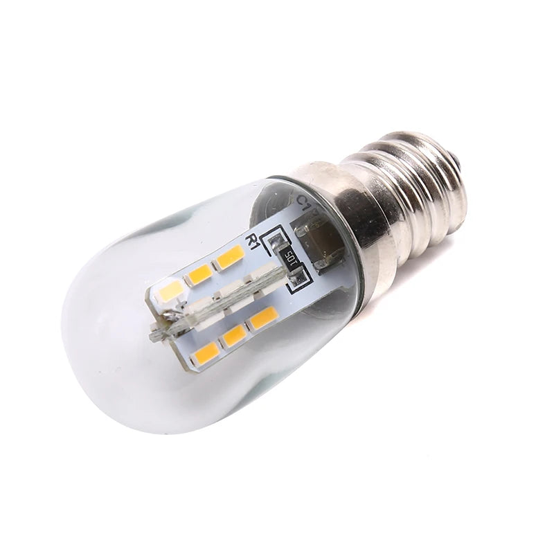 E12 220V LED Light Bulb with Clear Glass Shade - High Brightness Pure/Warm White Lamp for Sewing Machines & Refrigerators