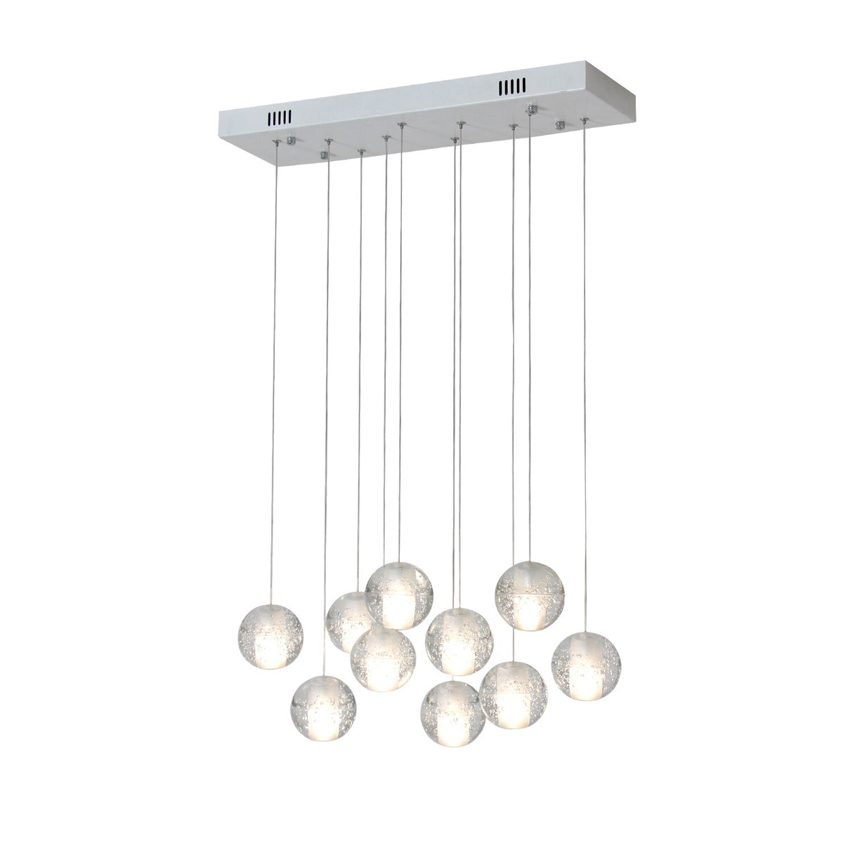 10 Lights Crystal Ball Chandelier LED Hanging Light for Dining Room Stairs Shop Hotel Dimmable Home Lighting