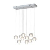 10 Lights Crystal Ball Chandelier LED Hanging Light for Dining Room Stairs Shop Hotel Dimmable Home Lighting