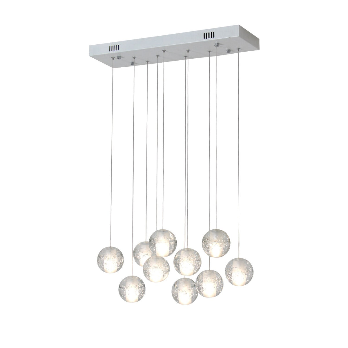 10 Lights Crystal Ball Chandelier LED Hanging Light for Dining Room Stairs Shop Hotel Dimmable Home Lighting