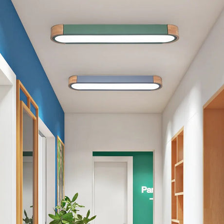 Modern Ceiling Lights Simplicity Creative Cottage Strip White Gray Green Wood Decoration Kitchen Aisle Corridor Indoor Lighting