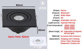 Dimmable LED Waterproof IP65 COB Ceiling Outdoor Recessed 3W AC90-260V DC12V Warm White LED Downlight Hotel Villa Home Lighting