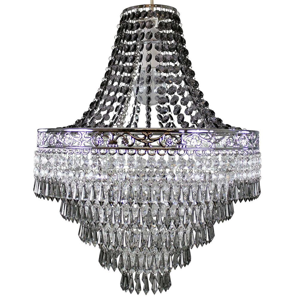 Plastic Large Acrylic Chandelier Shade 47cm Easy Fit Pendant Droplets Lamp Shade no Bulb (Without Light Cord Kit)
