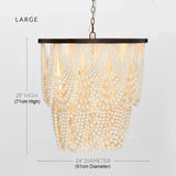 Vintage Black Pendant Chandelier Wood Beaded Antique Lighting Foyer Dining Nordic Chandelier Bedroom Pendant Kitchen Lamps