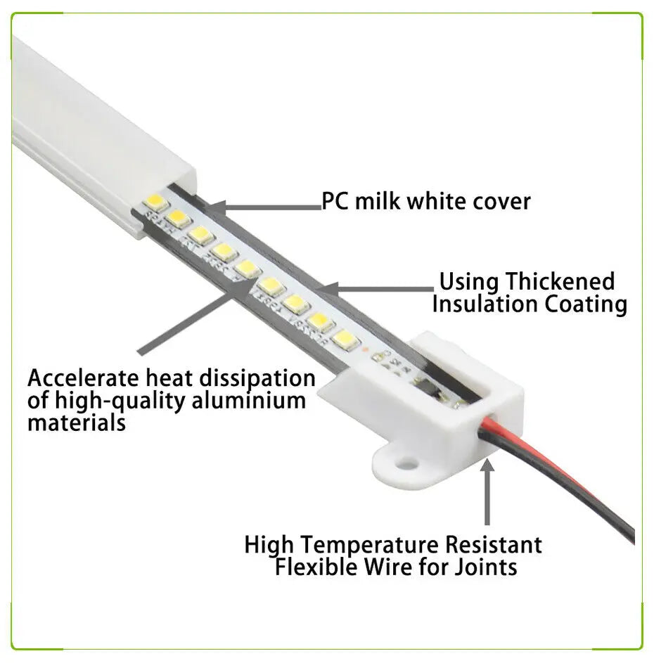 220V LED Rigid Strip Night Lamp Under Cabinets 72 LEDs 30cm 40cm 50cm 8W With Switch ON/OFF EU Plug LED Bar lights Desk Bulb