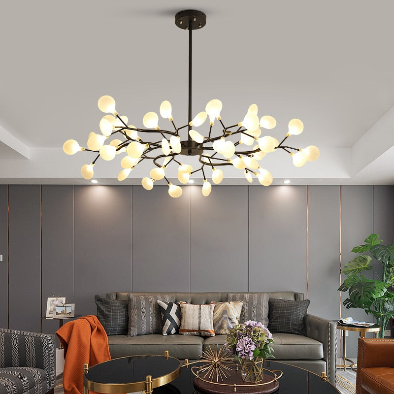 Modern LED Pendant lights Gold Black tree branch Chandeliers room decor Bedroom Dining Living Room Luster Lamp Home Decoration