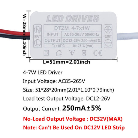 LED Driver 300mA 1-3w 4-7w 8-12w 12-18w 18-25w 25-36w LED Constant Current Driver Power Unit Supply For LED Bulb Transformers