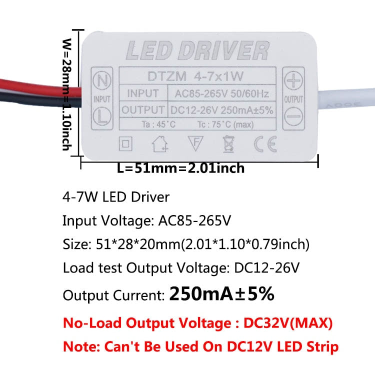 LED Driver 300mA 1-3w 4-7w 8-12w 12-18w 18-25w 25-36w LED Constant Current Driver Power Unit Supply For LED Bulb Transformers