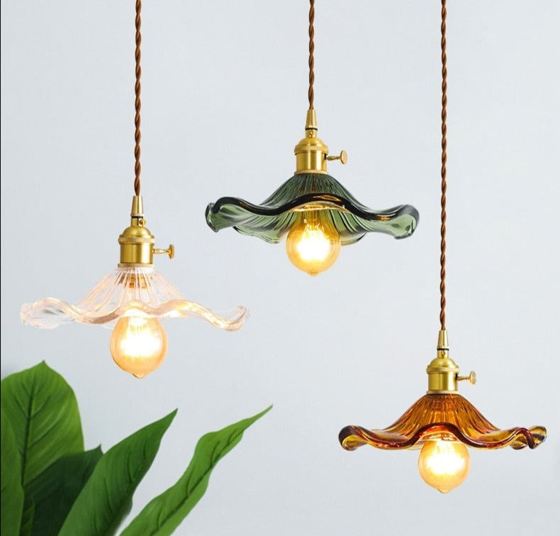 IWHD Nordic Style Simple LED Pendant Light Fixtures Bedroom Living Room Bar Colorful Glass Copper Hanging Lamp Lights Edison