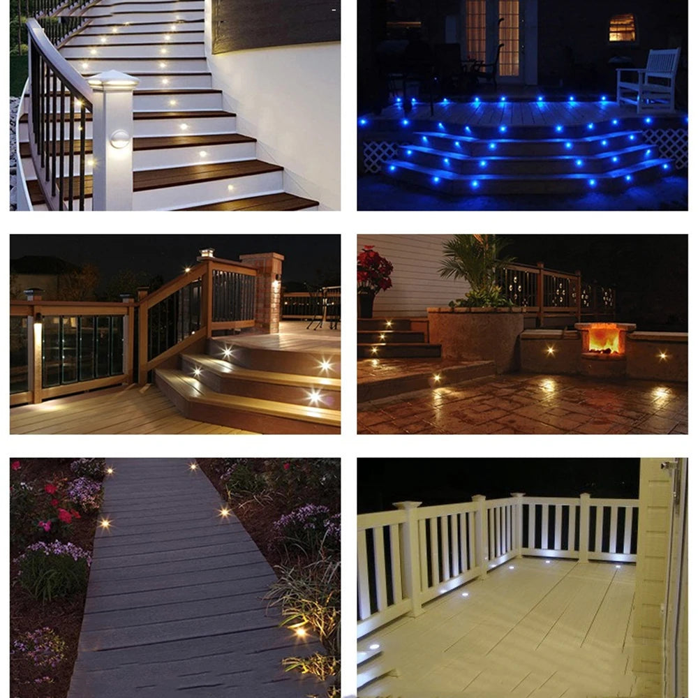 Outdoor 15MM LED Deck Light with Driver 12V Underground Lamp 1W Garden Stair Pathway Yard Landscape Lights Waterproof Spot Light