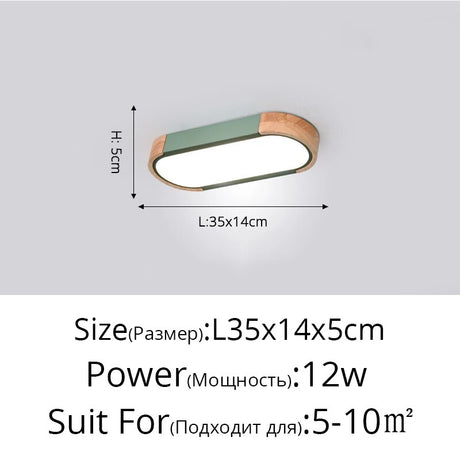 Modern Ceiling Lights Simplicity Creative Cottage Strip White Gray Green Wood Decoration Kitchen Aisle Corridor Indoor Lighting