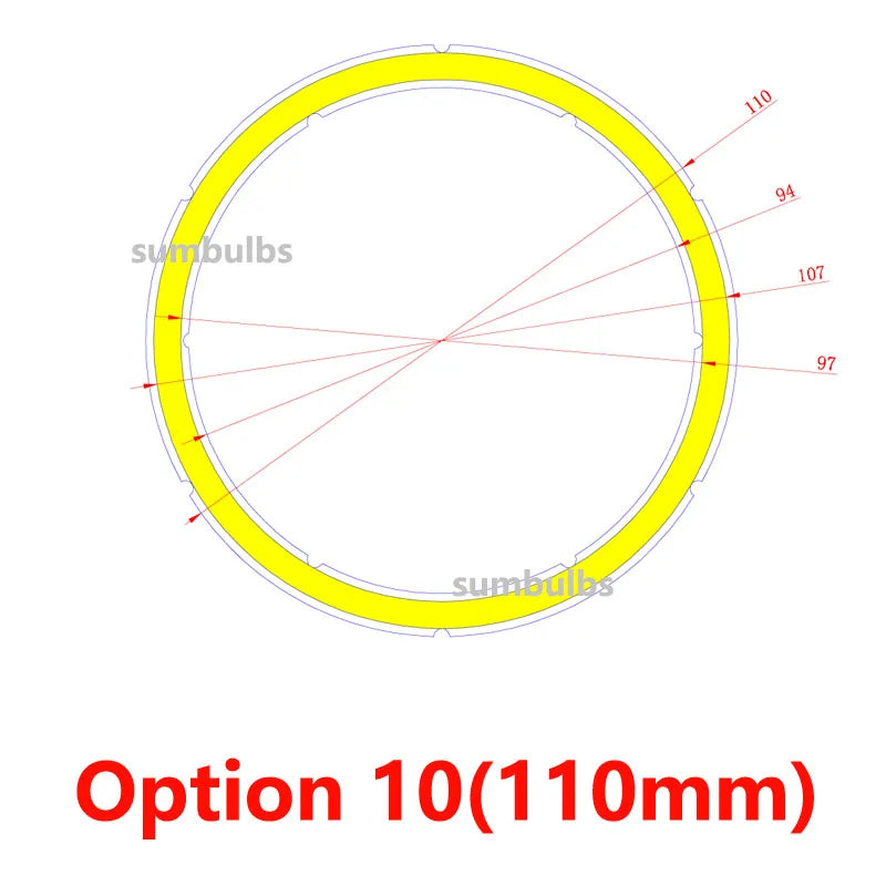 COB LED Angel Eyes Ring Light Chip (12V DC, 20mm–120mm) - Aluminum Board Light Source