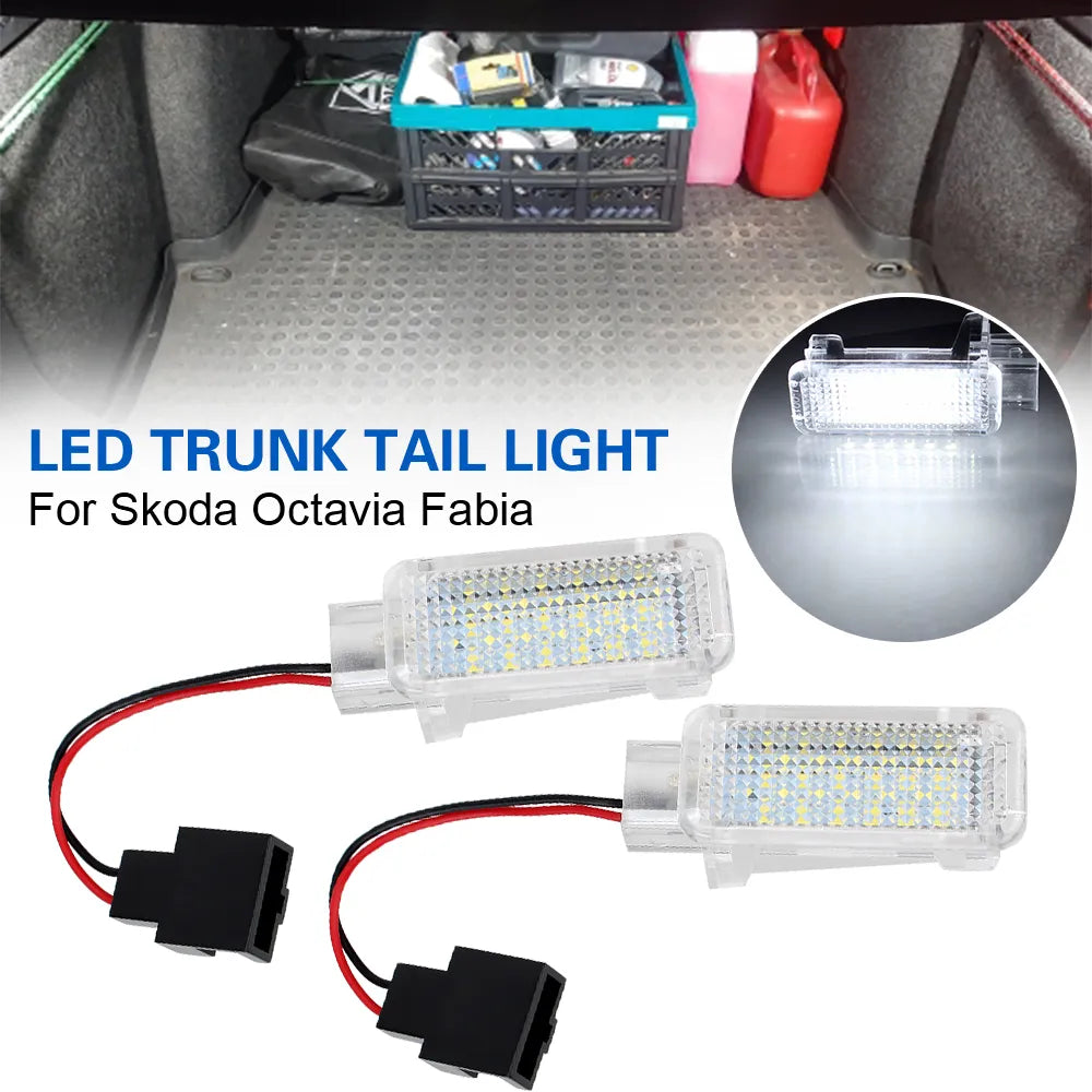 12V Trunk Boot Light For Skoda Kodiaq Octavia Mk2 MK3 2 3 Fabia MK1 Car Interior Storage Luggage Lamp LED Automotive Accessories
