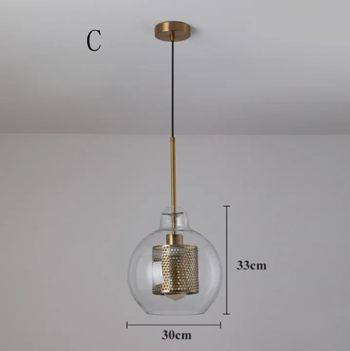 Loft Modern Pendant Light Glass Ball Hanging Lamp Kitchen Light Fixture Dining Hanglamp Living Room Luminaire
