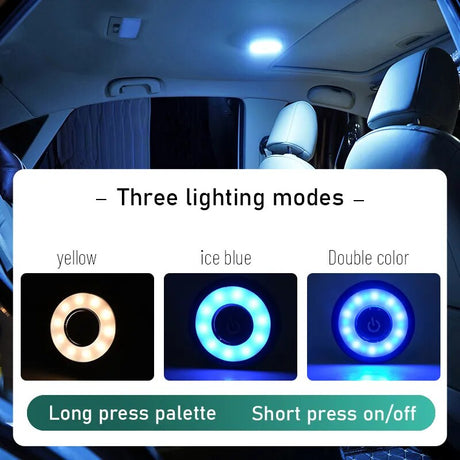 Wireless USB Led Reading Lamp Abs Dome Roof Ceiling Reading Trunk Ambient Light Bulb White Yellow Car Interior Atmosphere Light