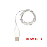 Fairy Lights Copper Wire LED String Lights Christmas Garland Indoor Bedroom Home Wedding New Year Decoration USB Battery Powered