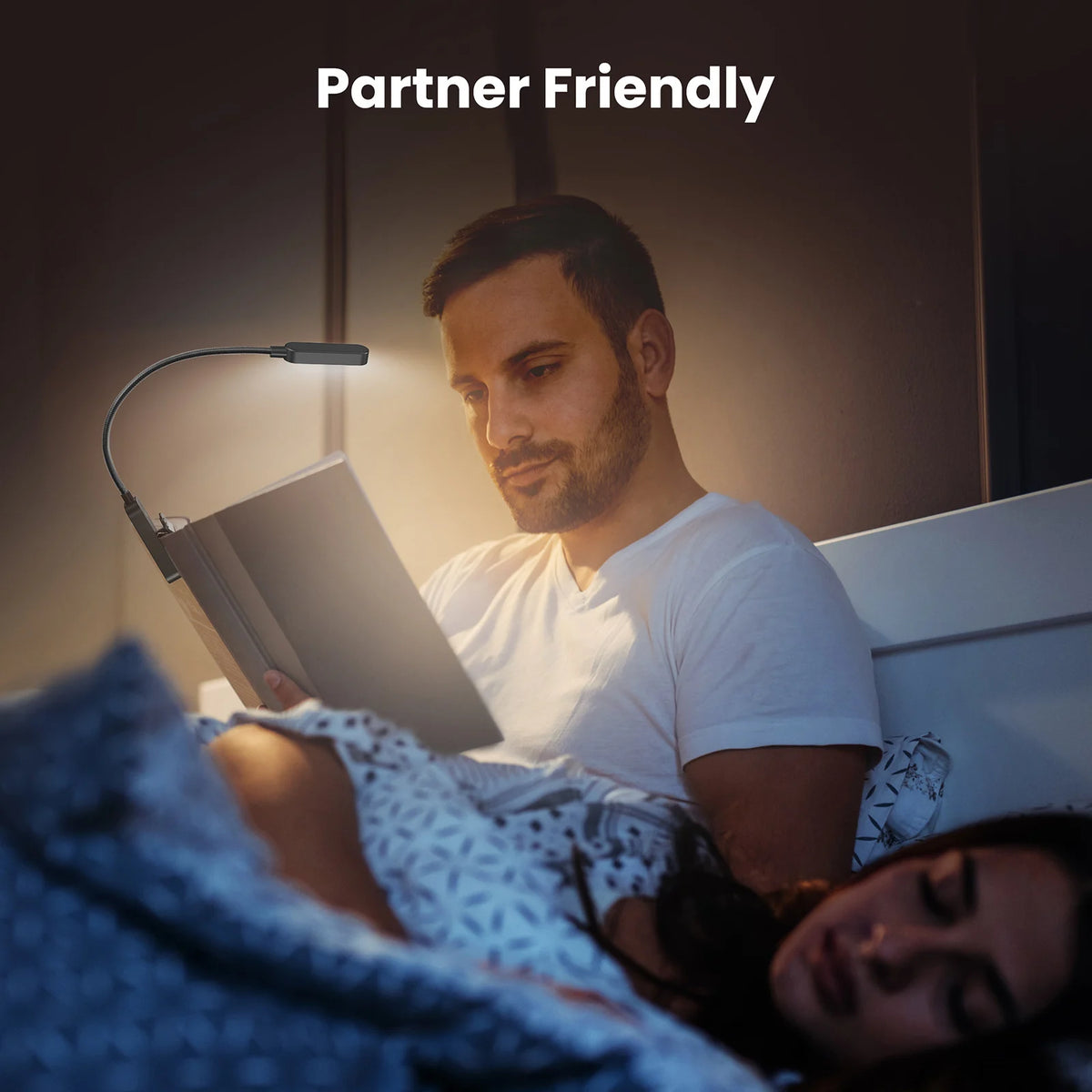 Clip Book Light Amber Reading Lights for Bed Rechargeable Clip Light for Kids Battery Powered Small LED Lights Night Students