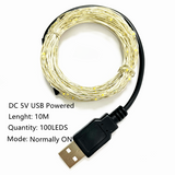 Led Strings Garland Fairy Lights Copper Wire 1M 2M 5M10M Battery Lighting Garland for Christmas Bedroom Wedding Party Decoration