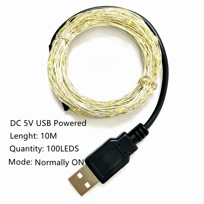 Led Strings Garland Fairy Lights Copper Wire 1M 2M 5M10M Battery Lighting Garland for Christmas Bedroom Wedding Party Decoration