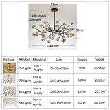Modern LED Pendant lights Gold Black tree branch Chandeliers room decor Bedroom Dining Living Room Luster Lamp Home Decoration