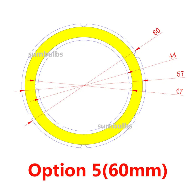 COB LED Angel Eyes Ring Light Chip (12V DC, 20mm–120mm) - Aluminum Board Light Source