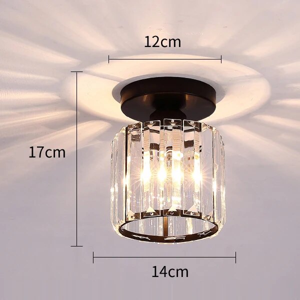 Simple Aisle Corridor Ceiling Light Modern Luxury Crystal Lamp for Entrance Hall Balcony Indoor Hang Lamp Lighting