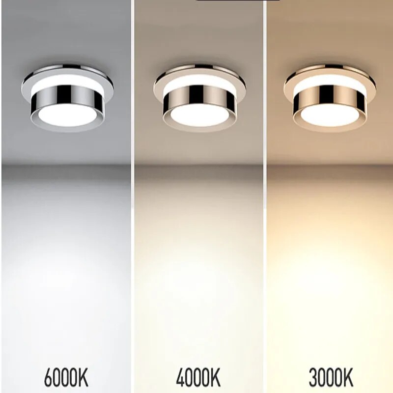 LED ceiling light black silver embedded household ceiling net red spotlight hole light 7w / 9w / 12w / 15w / 18w