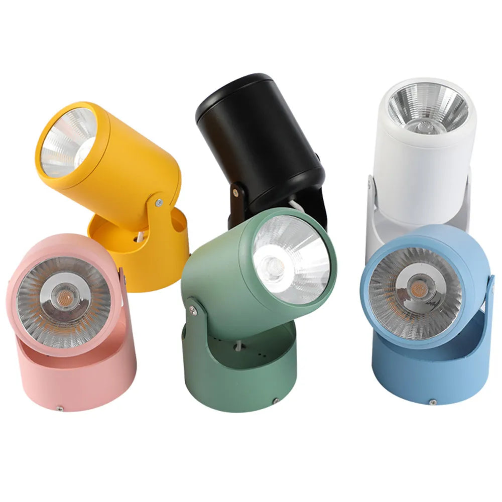 Surface Mounted COB LED Downlight - Adjustable 180° Rotating Ceiling Spot Lamp (7W-20W)