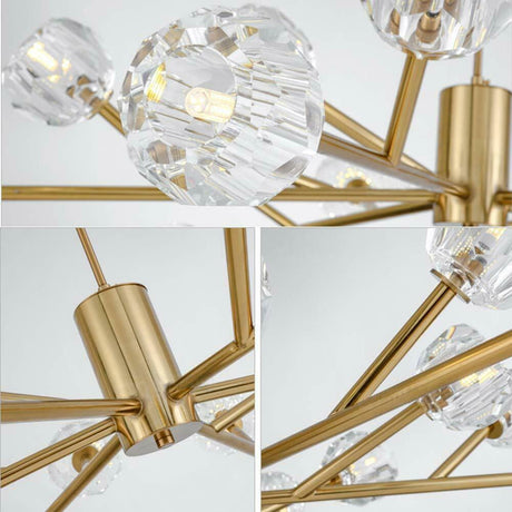 18-Heads Sputnik Chandelier G9 LED Crystal Ceiling Fixtures Lighting Decors Lamps