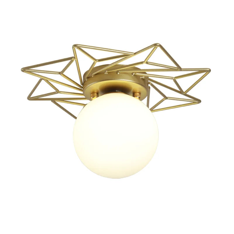 Modern Gold Ceiling Lamp Entrance Corridor Hallway Lamps Surface Mount Glass Ceiling Light G9 Bulb LED Indoor Lighting Fixtures