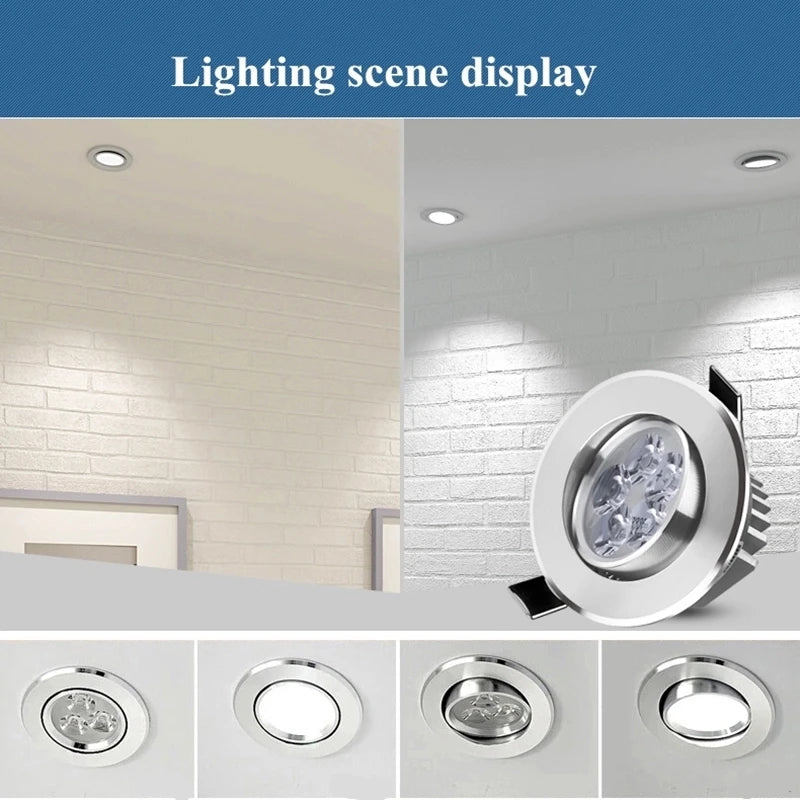 1pcs round Dimmable Led downlight light Ceiling Spot Light 3w 5w 7w 9w 12w ac110-230V ceiling recessed Lights Indoor Lighting
