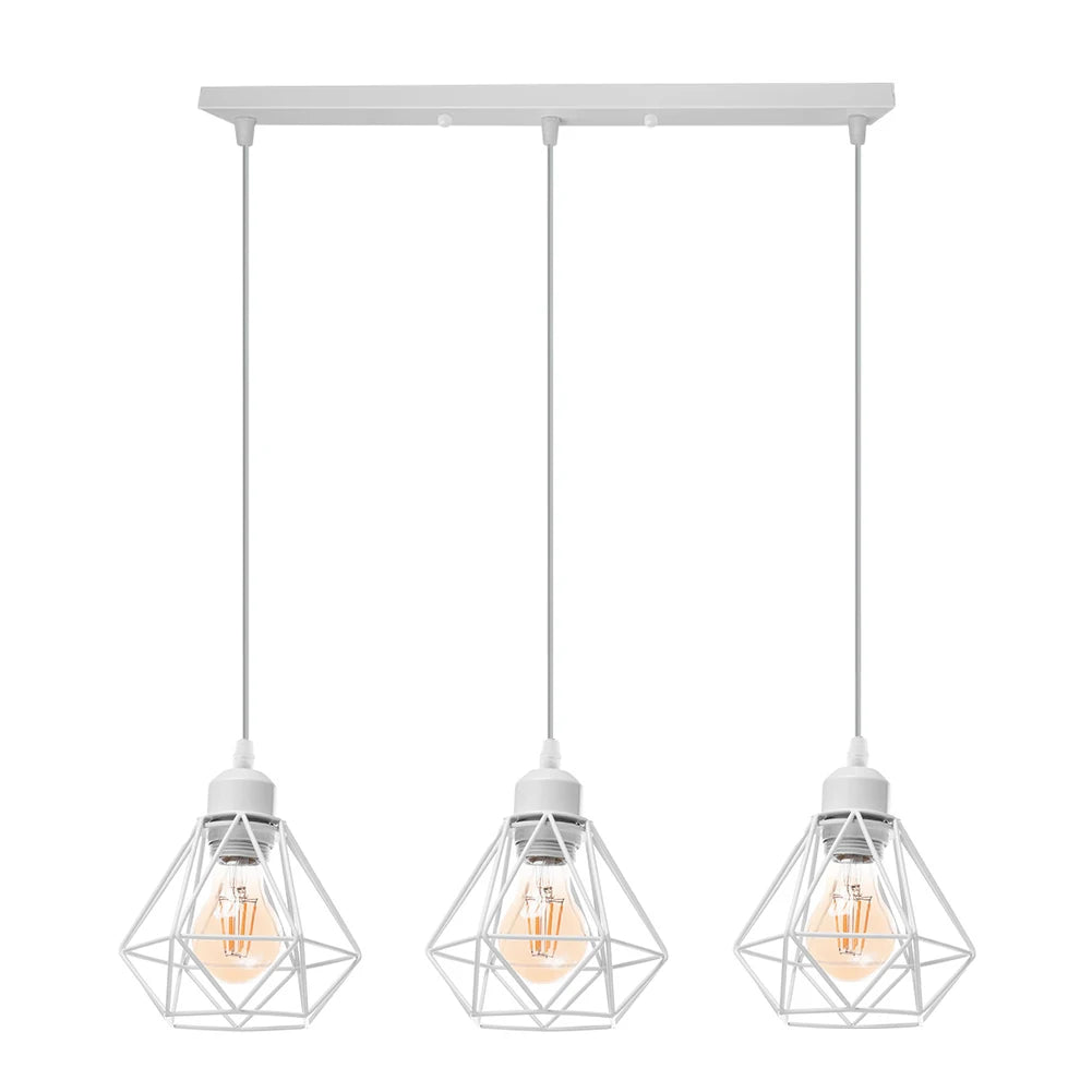Vintage Pendant Lamp Iron Frame Ceiling Lighting Paint Restaurant Teahouse Chandelier Indoor Wrought Metal Modern Pendant Lights
