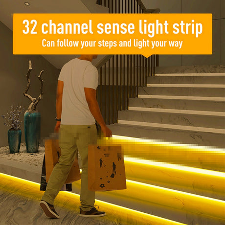 Stair LED Motion Sensor Controller DC 12V 24V 32 Channels Indoor PIR Night Light Dimmer For Stairs Flexible Strip