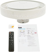 Ceiling Fan with Light Led Grid Lamp with Remote Control for Living Room Dining Room Kitchen