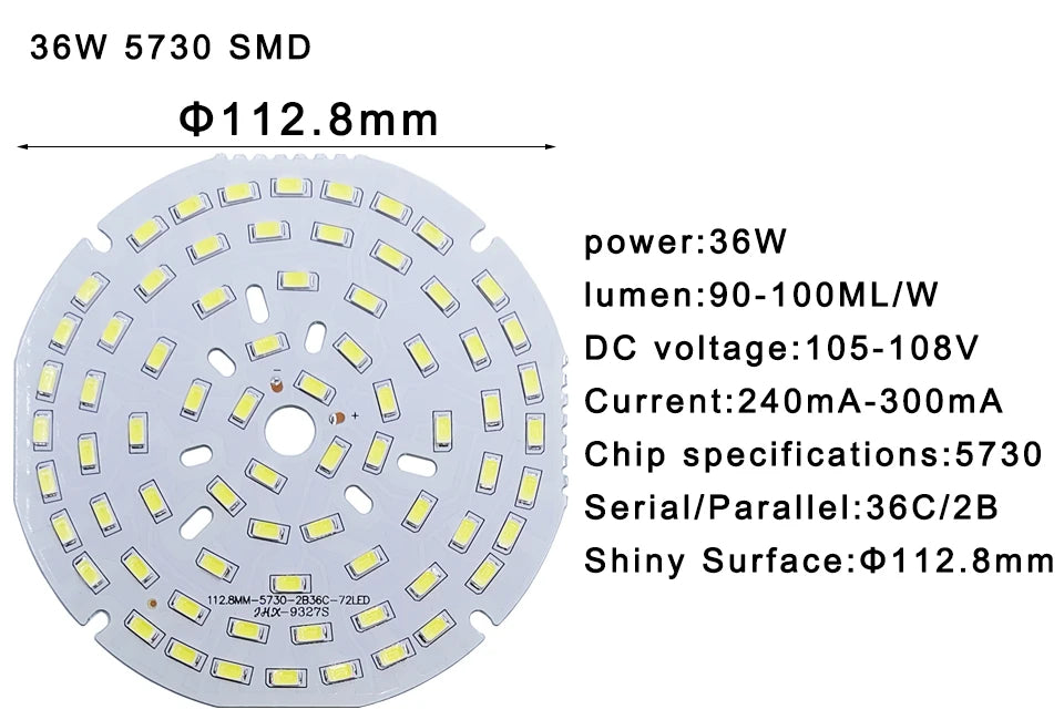 5pcs/lot LED SMD Chip 3W 7W 12W 18W 24W 36W 5730 Brightness Light Board For led bulb led downlight