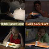 USB Rechargeable Book Reading Light Brightness Adjustable LED Clip on Book Light Eye Care Book Lamp for Kids Read Light